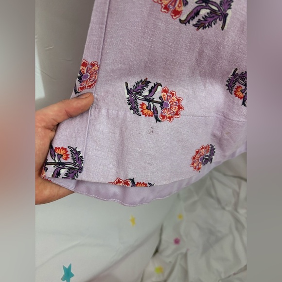 House of Harlow 1960 Puff Sleeve Linen Blend Lavender Floral Midi Dress Size 8 - Picture 5 of 13